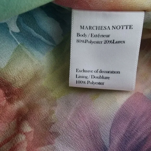 MARCHESA NOTTE Tiered metallic fil coupé floral-print woven maxi dress Large - Picture 11 of 11